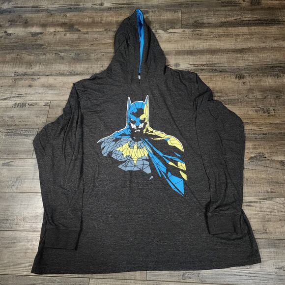 Batman black hooded long sleeve Tshirt Size 2X 2324 - Picture 1 of 5
